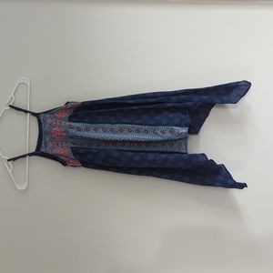 Mimi and Maggie Blue and red patterned trapeze sundress